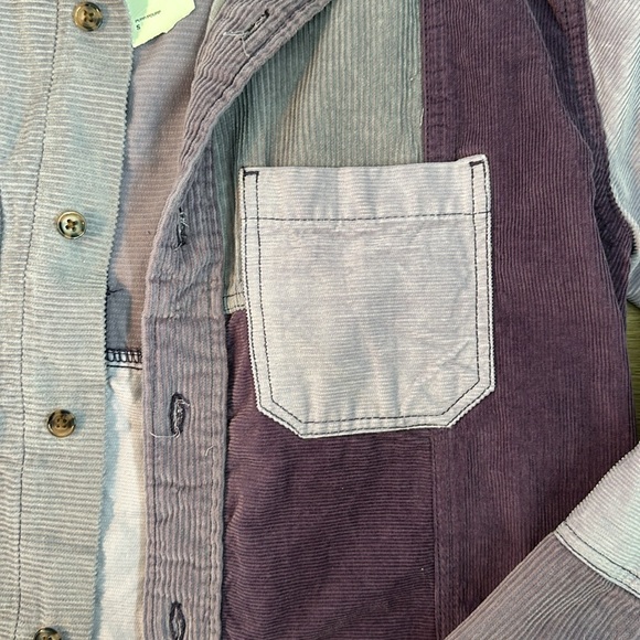 Urban Outfitters Purple Colour-Blocked Button Down Shirt - Picture 3 of 7